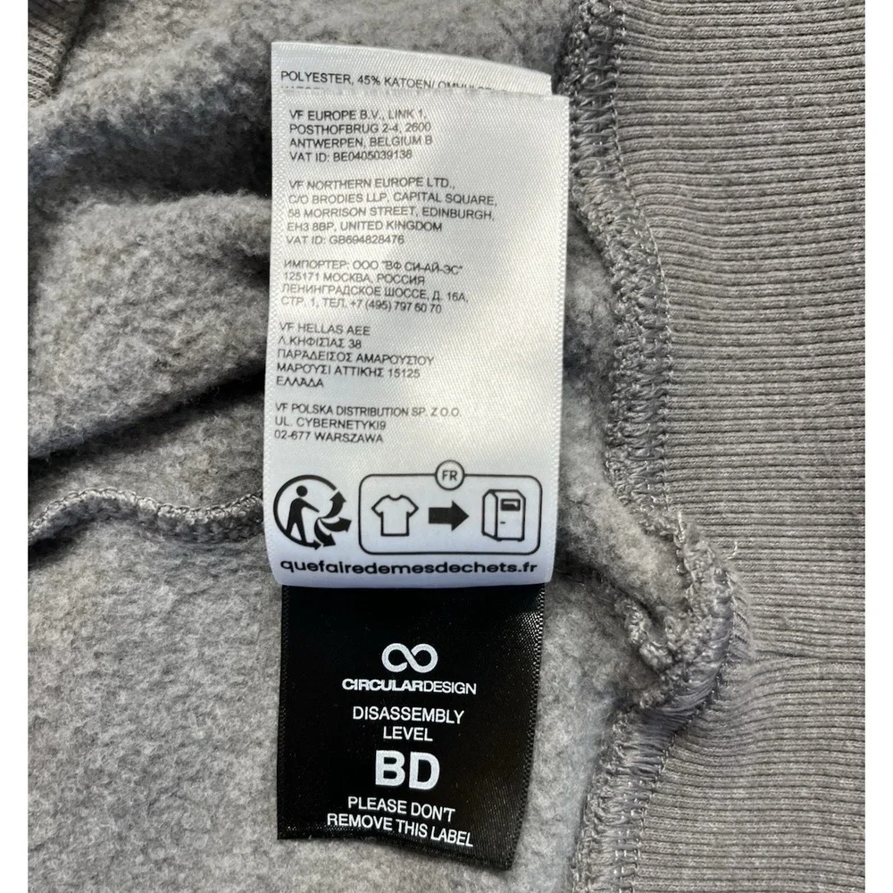 The North Face Throwback Hoodie Men XL Gray Graphic Circular Design Sweatshirt